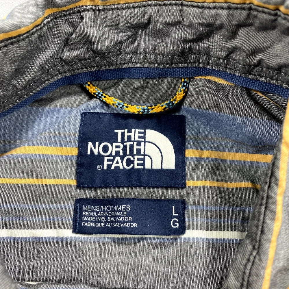 The North Face Shirt‎ Adult Large Gray Striped Button Up Outdoor Casual Mens